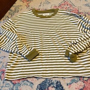 MADEWELL cotton striped cropped Longsleeve tee